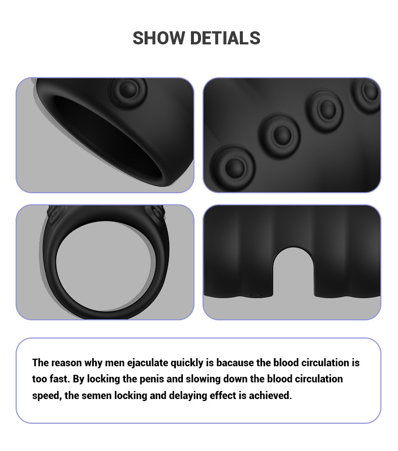 10-Frequency Vibrating Silicone Lock Ring, Octopus-Tentacle Design, Couples Resonance Wearable — detail image 6