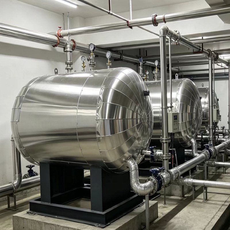 Large pressure-bearing insulated water tank SGW vertical and horizontal thickened stainless steel solar air energy hot water storage tank Large pressure-bearing insulated water tank SGW vertical and horizontal thickened stainless steel solar air energy hot water storage tank