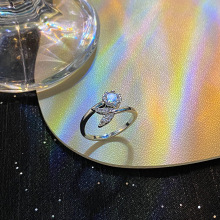 Simple Style Geometric Copper Inlay Zircon Open Ring 1 Piece