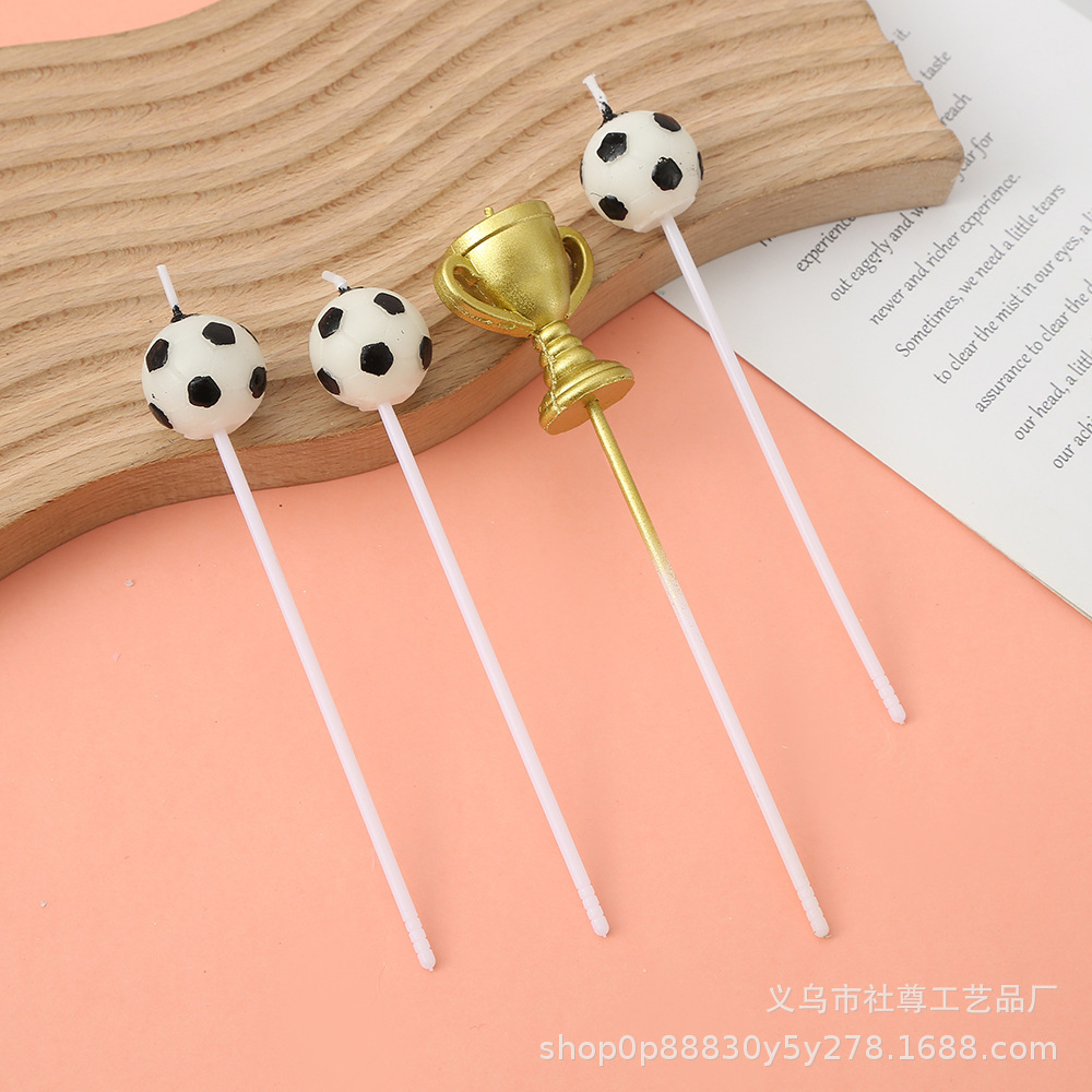 Vela de la Copa del Mundo transfronteriza Plugin Dibujos animados fiesta creativa celebración niño fútbol deporte tema vela de cumpleaños