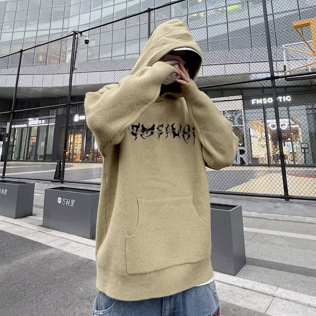Explosiones transfronterizas de tamaño europeo de tamaño grande esqueleto jersey suéter hombre chaqueta encapuchada alta calle marca de moda fábrica de otoño y invierno al por mayor