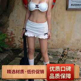 新款分体泳衣女平角底裤套装一体式运动背心温泉度假两件套游泳装
