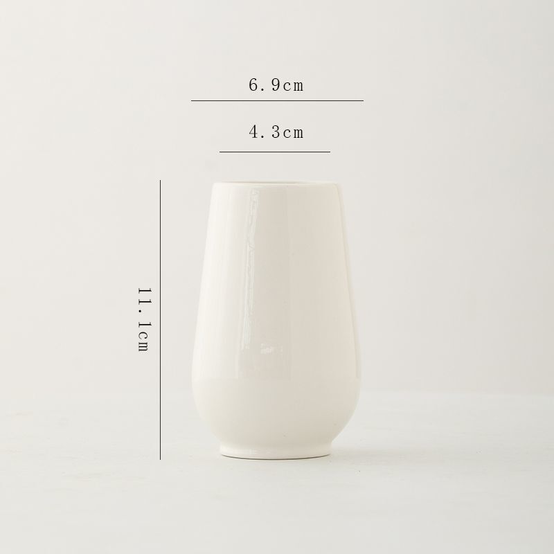 白色现代陶瓷花瓶水养鲜花干花装饰品摆件客厅餐桌摆件花器供应链|undefined