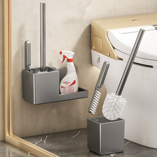 Toilet Toilet Brush Wall-mounted Storage Rack Household Non-dead Toilet Non-punching Cleaning Toilet Brush Artifact
