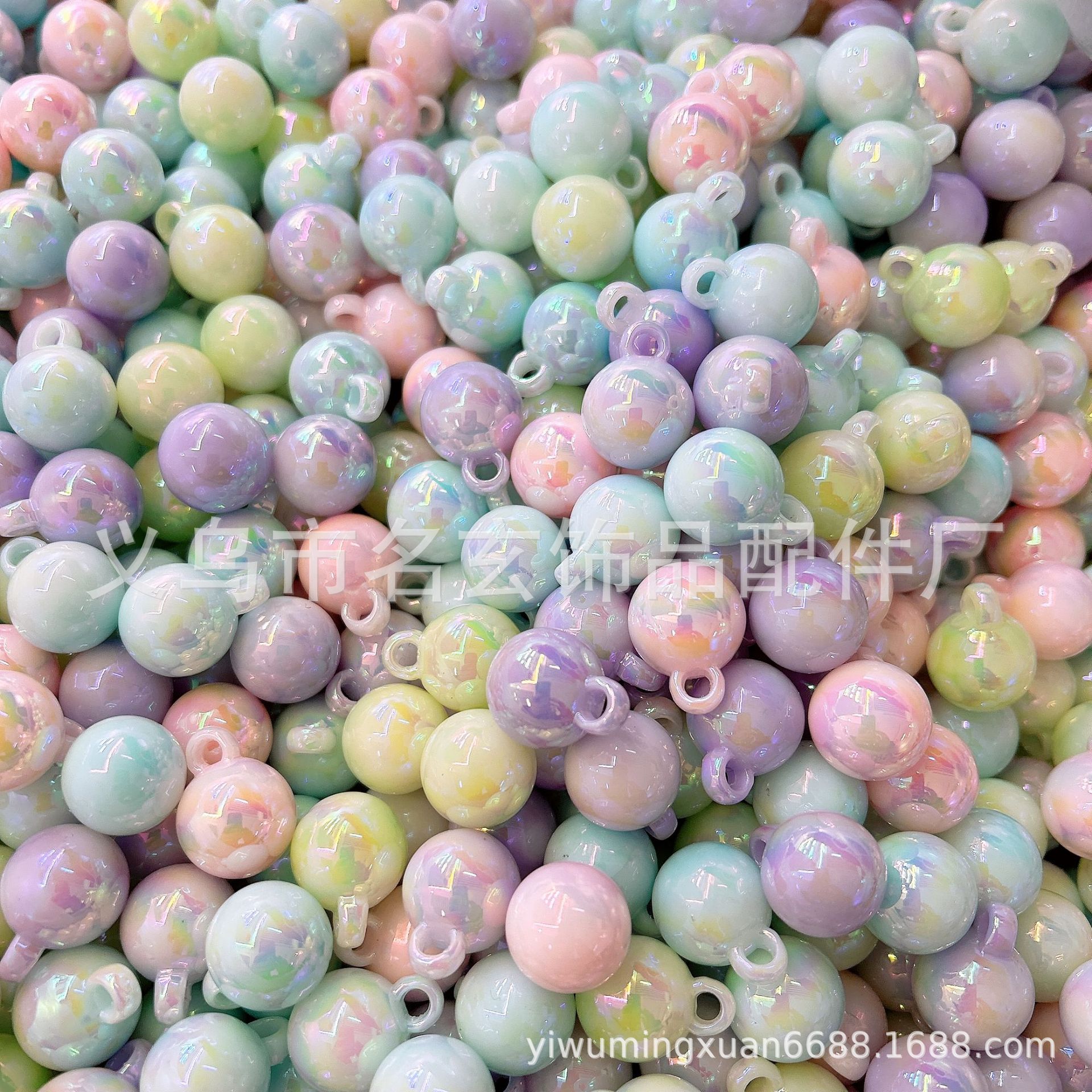 16MM 双色夜光吊孔吊球吊珠diy车挂手机链专用吊球饰品配件材料