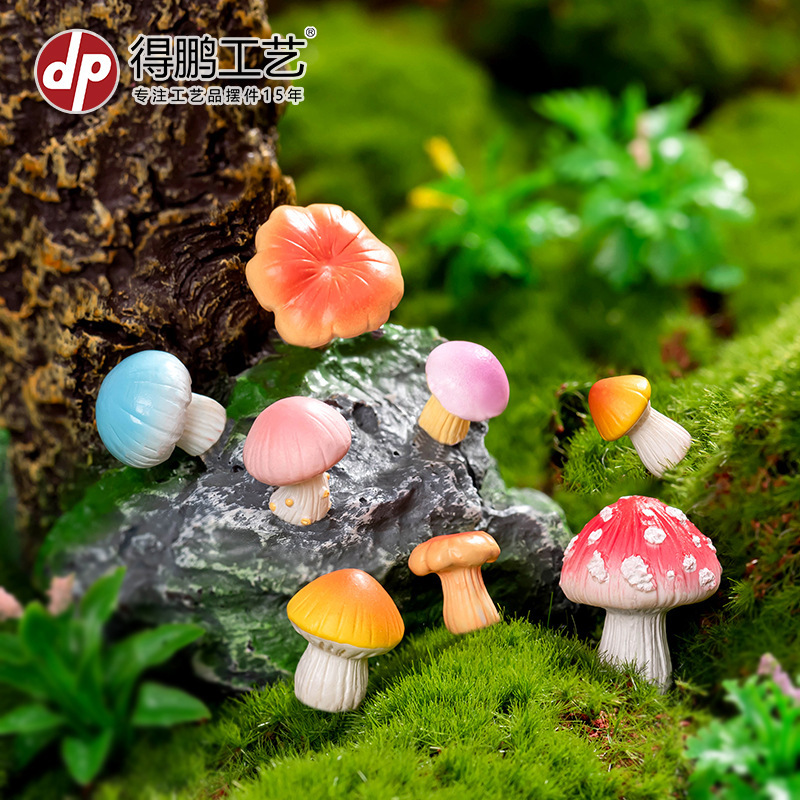 Moss Micro-Landscape Creative Simulation Fantasy Small Mushrooms Bonsai Gardening DIY Landscaping Decoration Accessories Small Ornaments