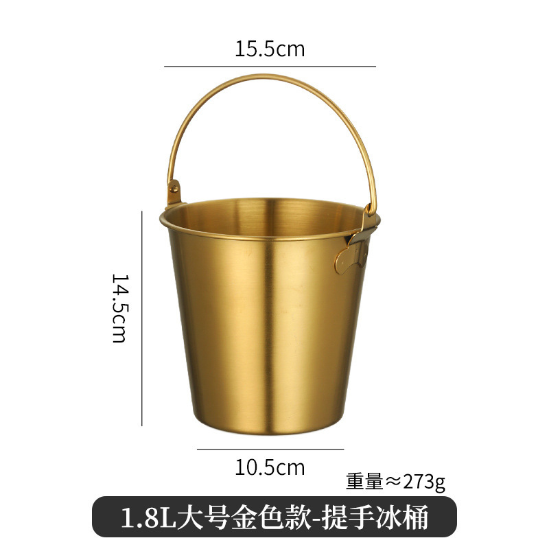 ステンレス製ビュッフェシーフードポータブルバケツレストラン韓国風フライドチキンフライドポテトスナックバケツバーアイスバケツアイスバケツ|undefined