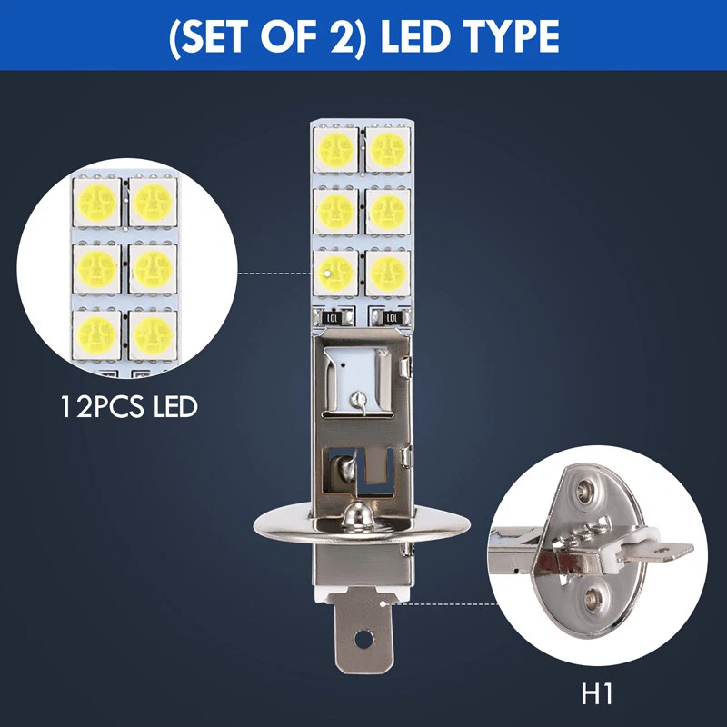 Lámpara de automóvil de comercio exterior LED H1 lámpara de niebla LED H1-12SMD-5050 chip brillante anti niebla LED lámpara de niebla image 4