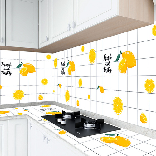 Thickened self-adhesive anti-oil stickers kitchen oil-proof stickers high temperature resistant cabinet fume wall stickers moisture-proof aluminum foil tin paper