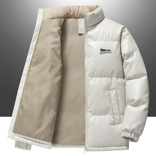 in stock Zipper Digging Bag Straight Hem Autumn and Winter Casual Hooded Zipper Youth Black Collar Men's Leather Jacket
