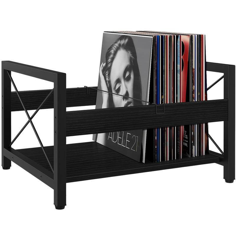 Metal Record Rack, Home Desktop Cd and Book Storage Rack, Cross-Border New Model, Wooden Office File Storage