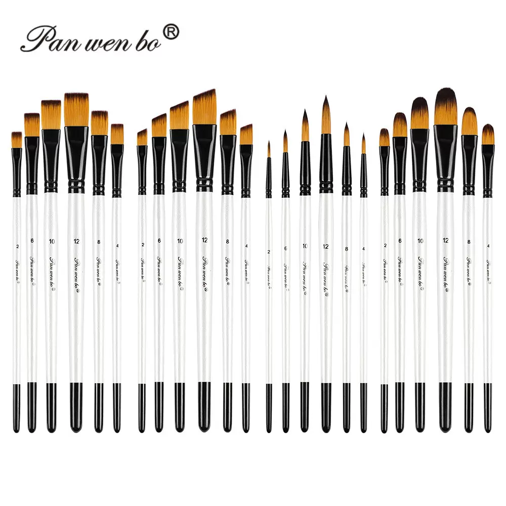 跨境6支油画笔套装丙烯画笔尼龙毛颜料笔美术diy绘画水粉笔批发