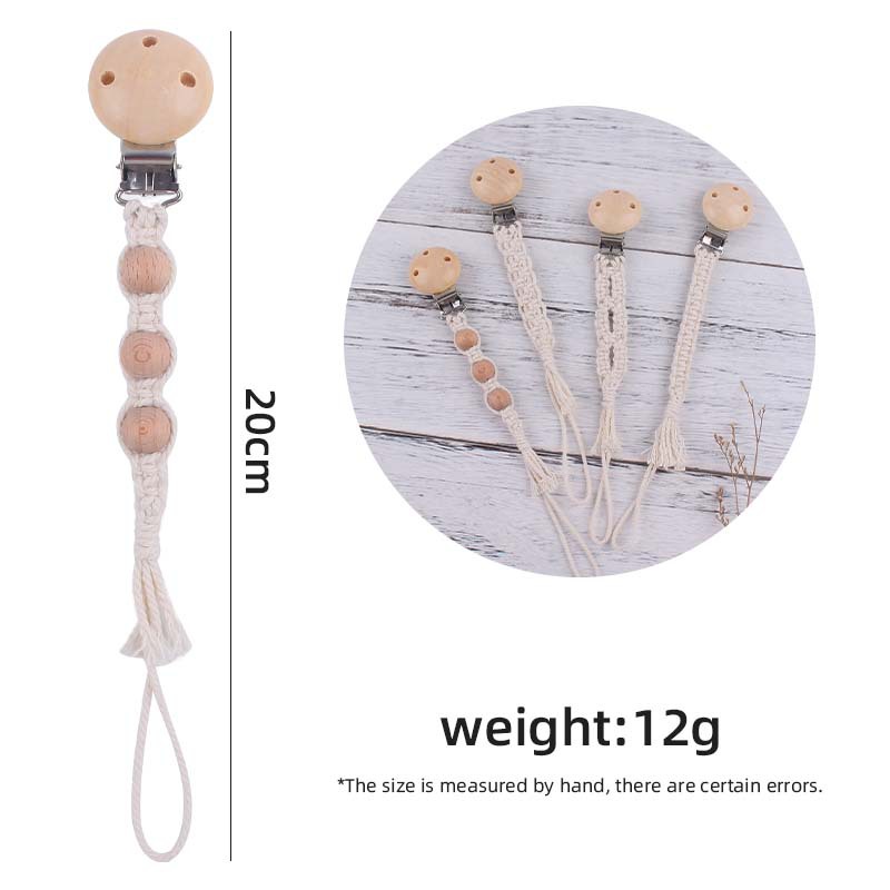 Nuevo hemu chupete clip juguete DIY bebé creativo hecho a mano tejido de algodón cuerda chupete cadena chupete cuerda