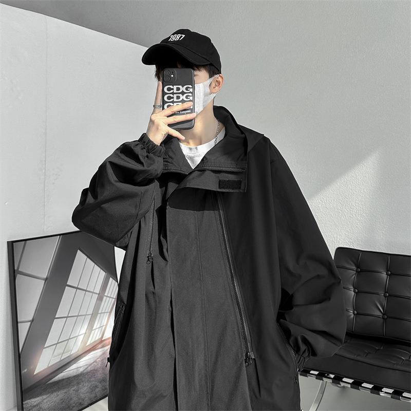 Guerrero negro marca de moda americana sangyan chaqueta de los hombres de primavera y otoño suelta al aire libre montañismo funcional chaqueta de trabajo