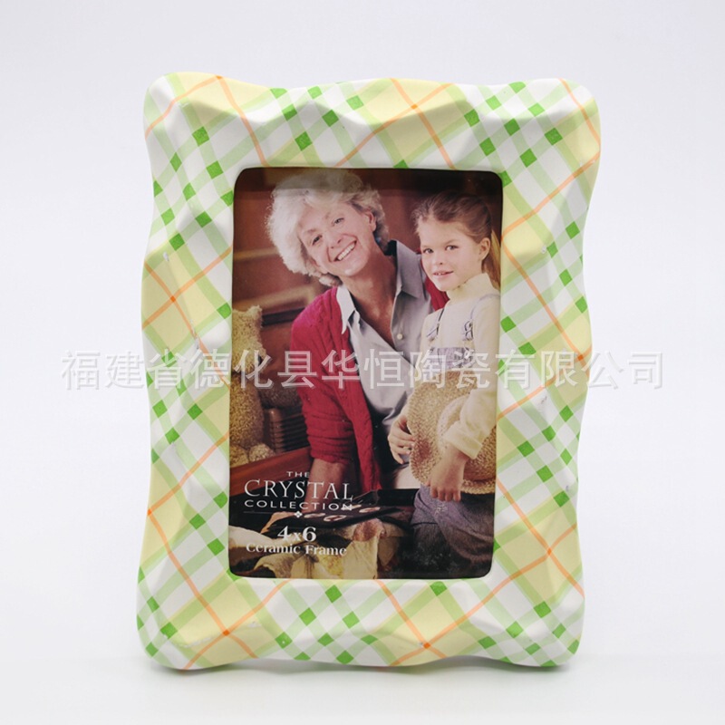 Foreign Trade Original Single Ceramic Photo Frame Customized Asymmetrical Shape Tablecloth Stripesd Rectangular Photo Album