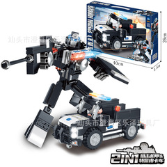 テクノロジートレンディ 40 センチメートルギフトボックスメカニズムおもちゃレゴ SWAT 変身メカスーパーマン組み立てビルディングブロックと互換性あり