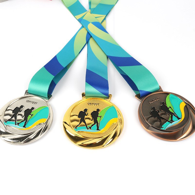 Medalla haciendo listado de metal senderismo oro y plata Juegos de cobre medalla competencia medalla de honor premio conmemorativo haciendo