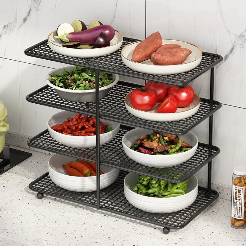 Platos de cocina de mesa multicapa estante de almacenamiento de platos domésticos multifuncional platos de cocina de platos