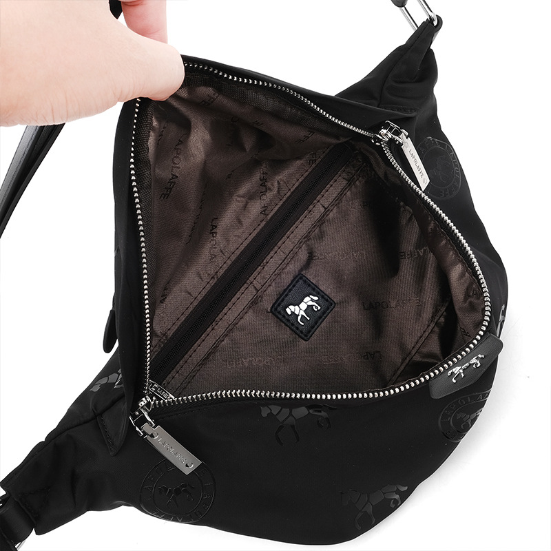 Hombres y mujeres de nylon impresión negro bolso de pecho de viaje de ocio moda de personalidad modelo LP7239 #
