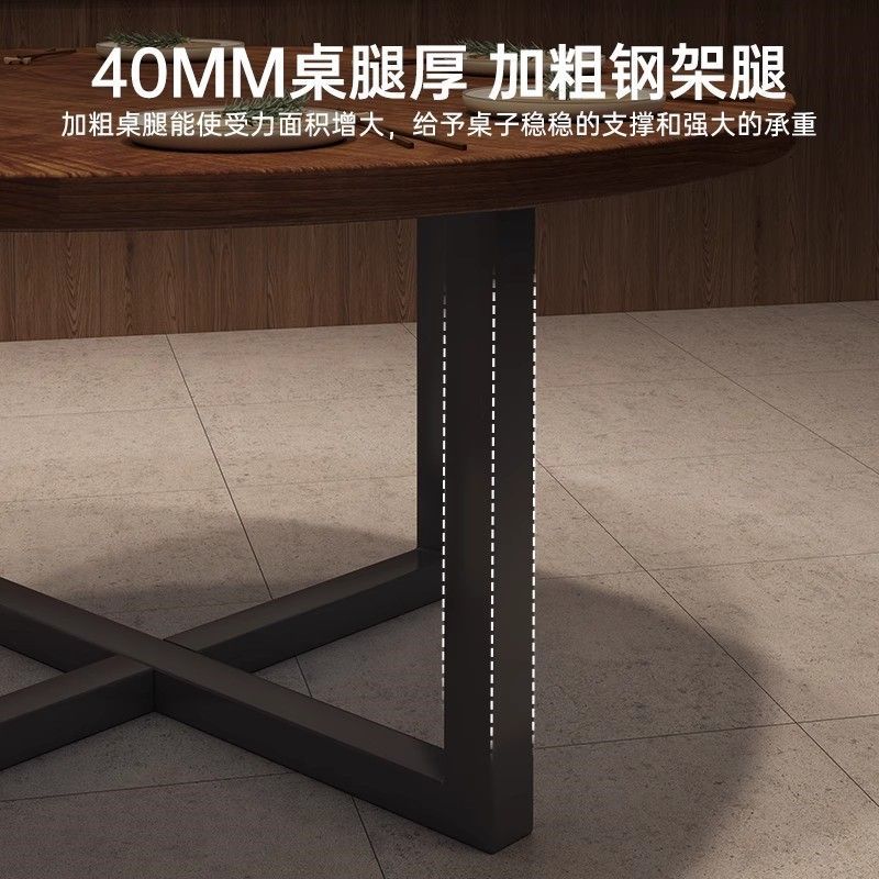 Chinese Large Round Dining Table 2025 New Round Dining Table Restaurant Table Hotel Table and Chair Combination 10-Person Commercial Table 5