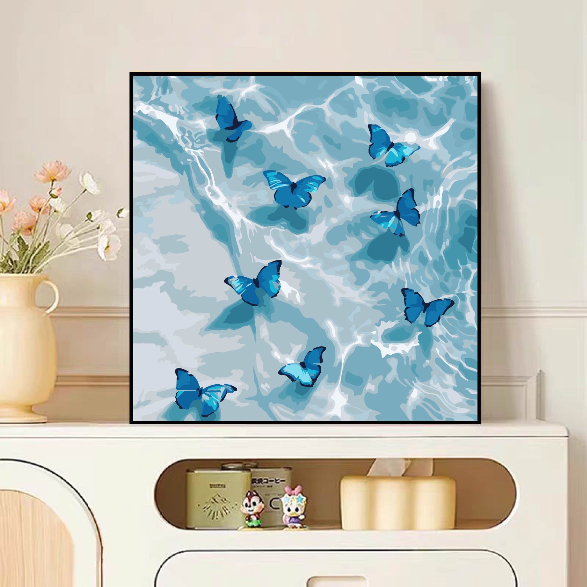 Diy pintura al óleo digital dibujos animados para niños pinturas acrílicas pintadas a mano pinturas de tamaño pequeño pinturas al óleo pintadas de color simple descompresión