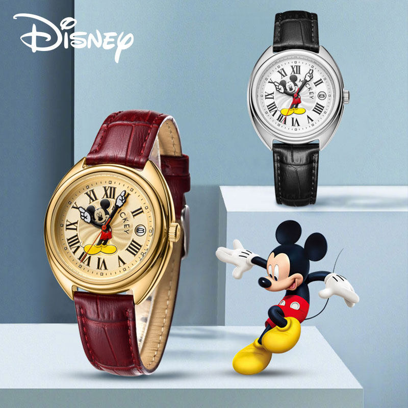 Genuine Disney Watch Unisex Mickey Cartoon Pointer Calendar Waterproof Luminous Quartz Watch