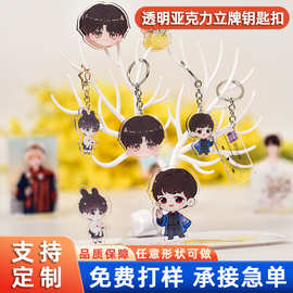 亚克力钥匙扣定制卡通小情侣照片diy双面动漫个性图片挂件链定做