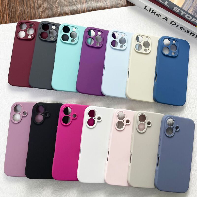 Liquid Silicone Apple 17 Mobile Phone Case Iphone16Promax/15/14 All-Inclusive Anti-Fall Skin-Feel Protective Cover