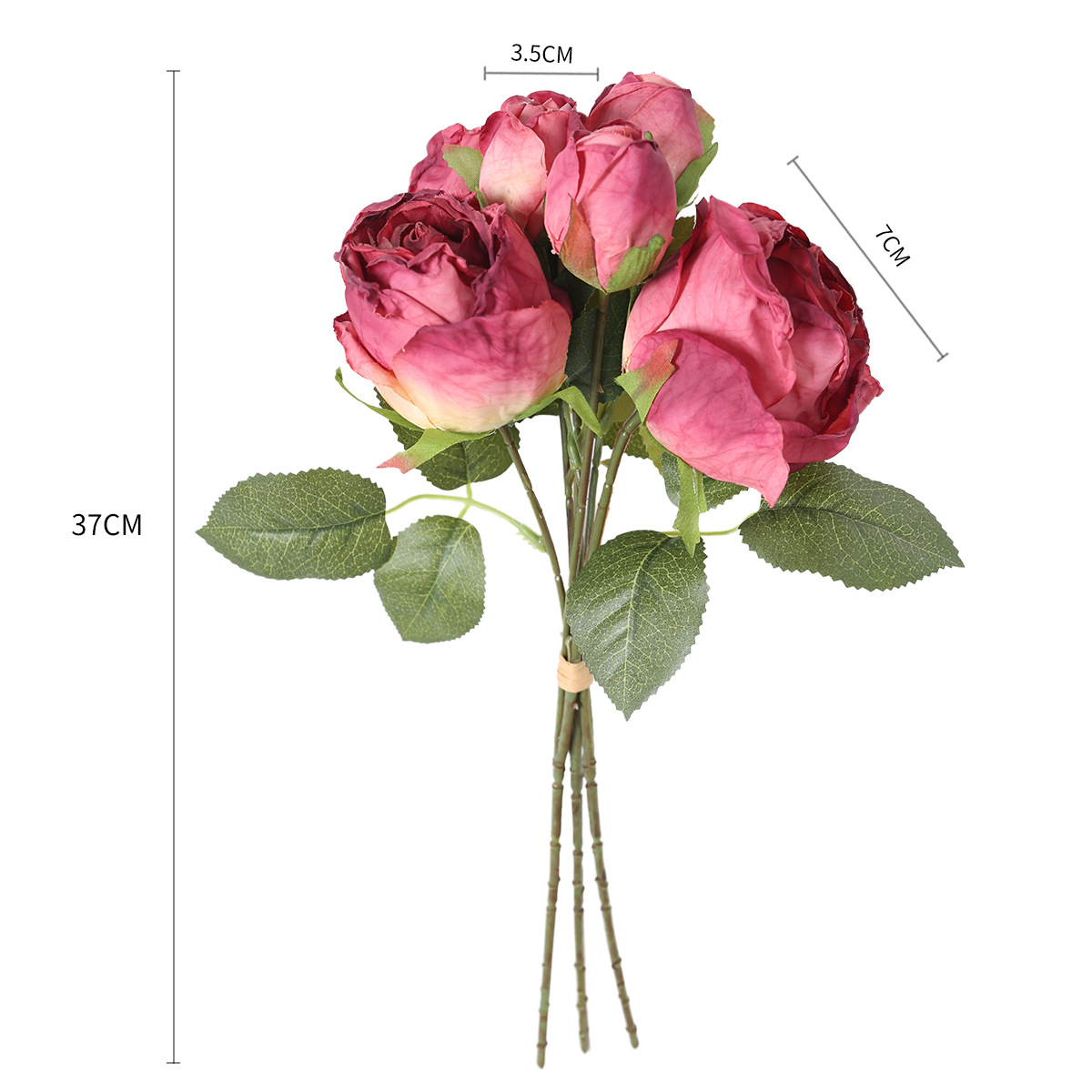 Ramo de Rosas Artificiales de Seda para Sala de Estar y Decoración del Hogar