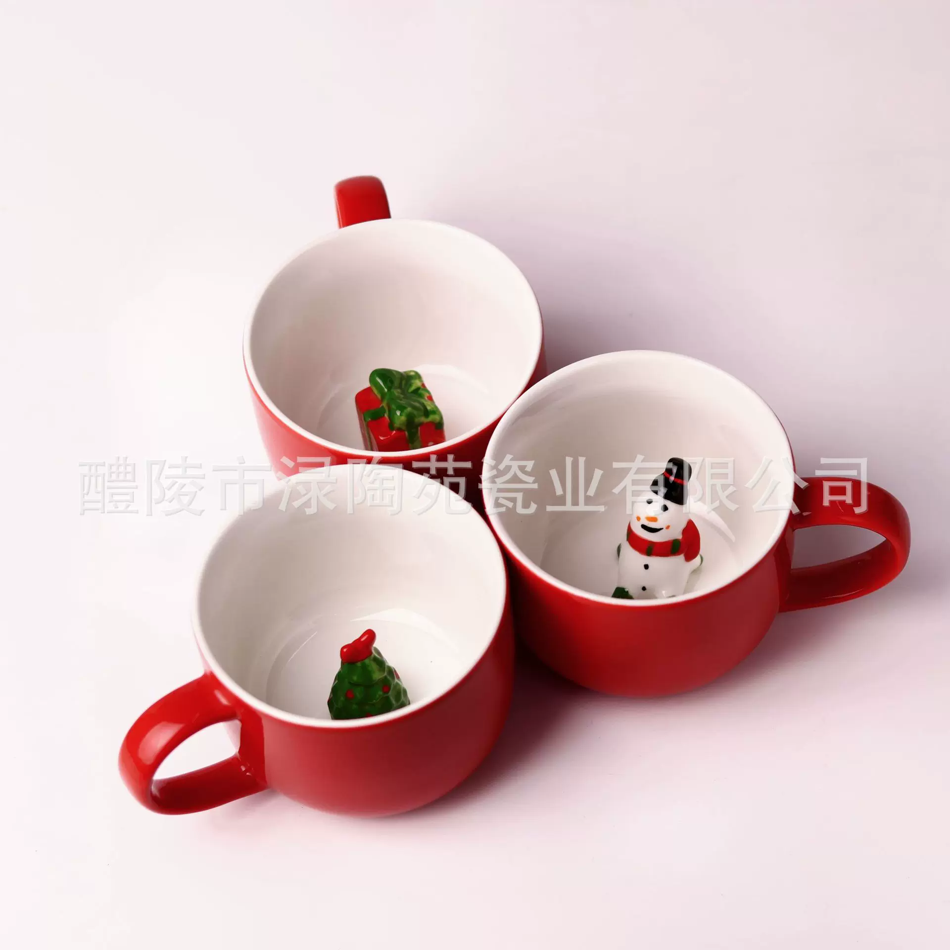 *新款1034* 10*7.5cm 350ml 330g *圣诞节限定*杯中玩偶陶瓷杯