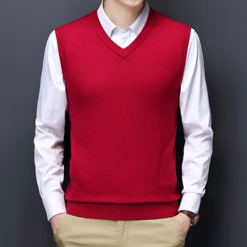 Autumn/Winter Men's V-Neck Casual Sleeveless Knit Vest I1680