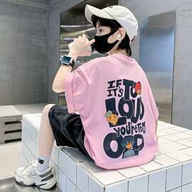 男童T恤短袖夏装2023新款儿童体恤夏季宽松洋气潮T中大童上衣