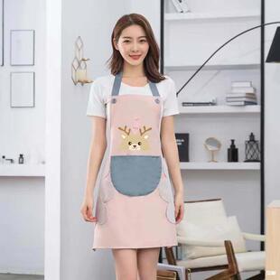 Waterproof and Oil-Proof Pattern Advertising Home Kitchen Cooking Housework Women's Fashion Work Clothes Hand Wiping Apron Logo Mi Ka