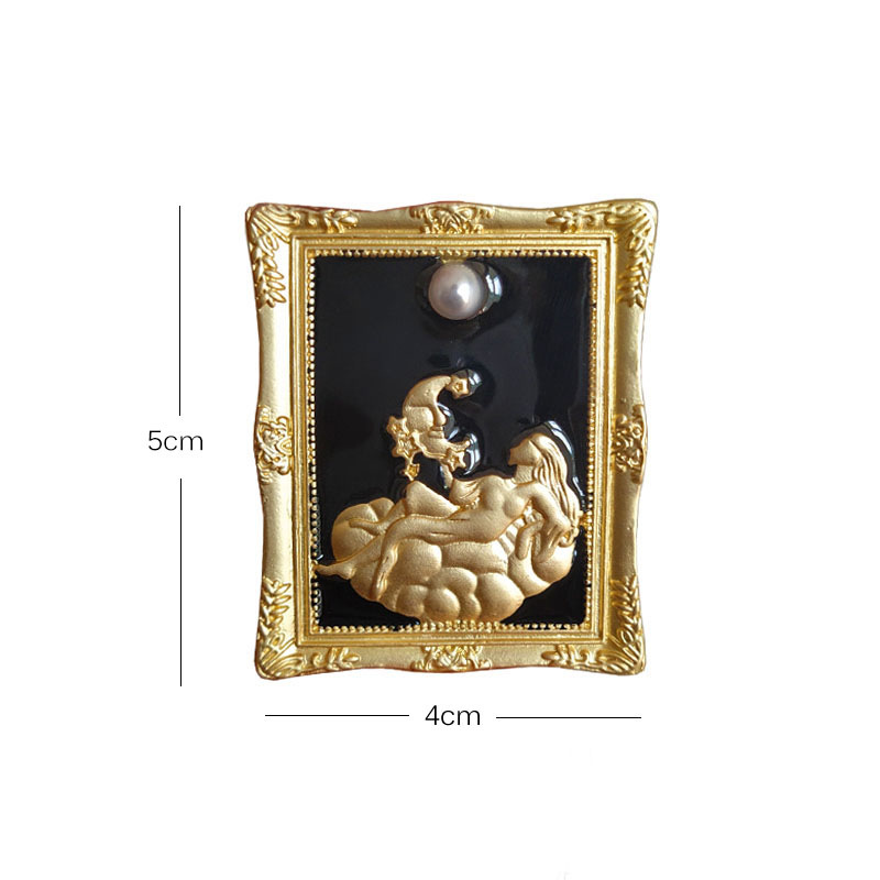 Retro Picture Frame Oil Painting Brooch display picture 10