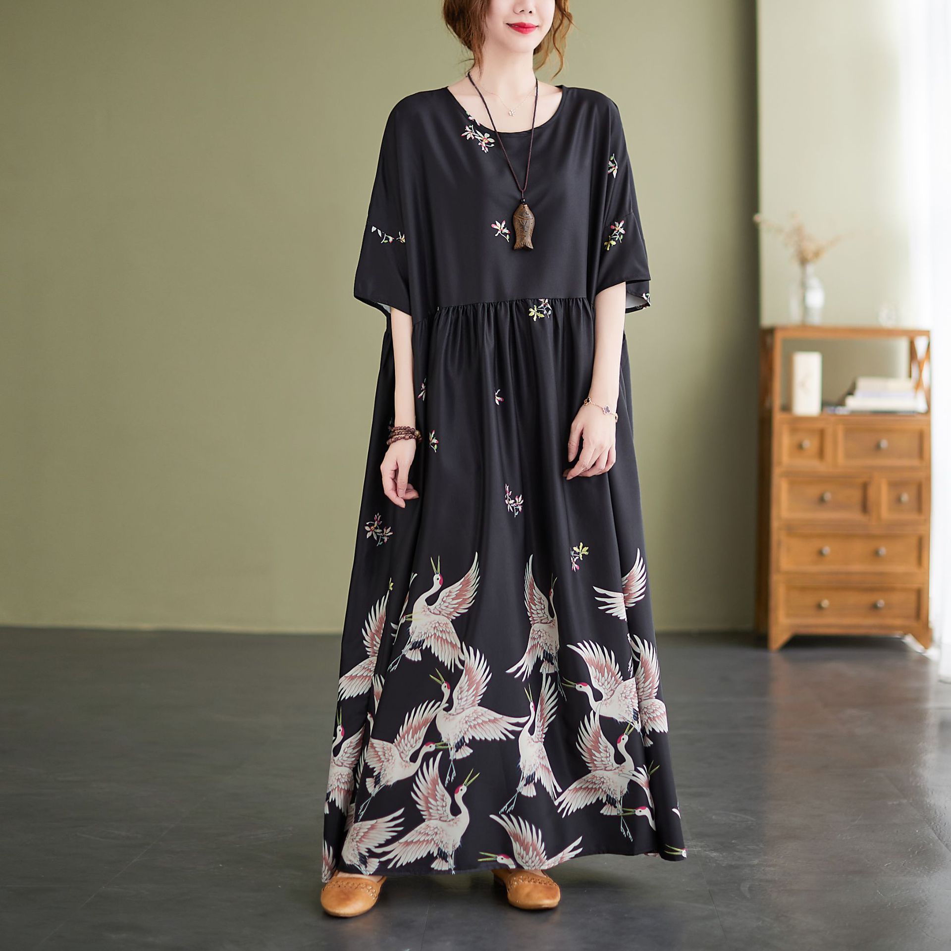  夏  S-XL 大きいサイズ ワンピース