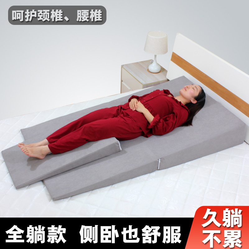 Fully Reclining Anti-Reflux Wedge Mattress, Anti-Acid Reflux Pillow, Cushion for Elderly, Pregnant Women, and Patients, Triangular Pillow Cushion