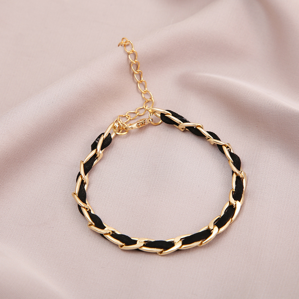 Bracciale a catena stile retrò per donna elegante bracciale perline_voghion.com