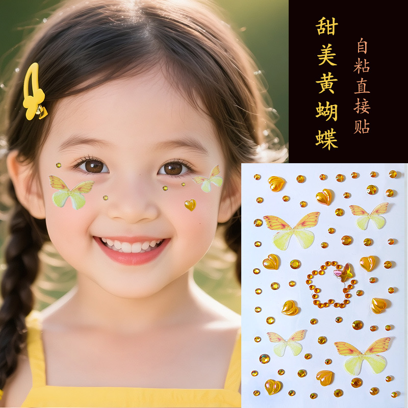 Raíz de montaña flash diamante lágrima Pegatinas de diamante pentagrama estrella ojo maquillaje gota de agua roto Diamante autoadhesivo dopamina Perla cara pegada Diamante