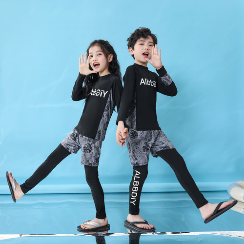 Children's swimsuit, unisex long-sleeve sun protection quick-dry swimming set, for girls and babies, diving suit, parent-child surfing suit