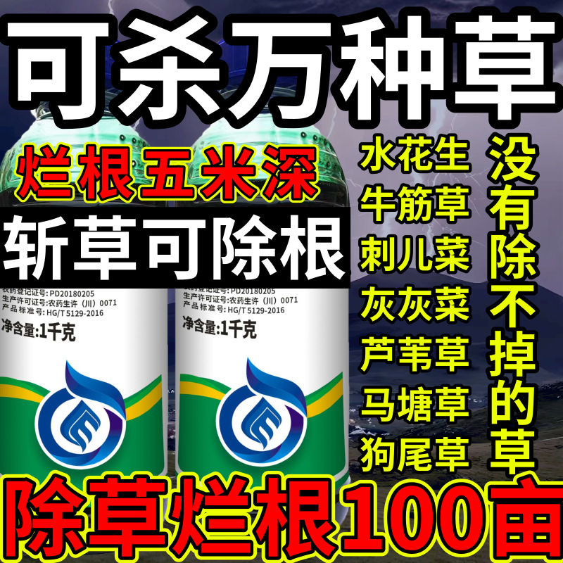 可杀万种草高浓度精草铵膦铵水花生牛筋草斩草除根杂草烂根除草剂