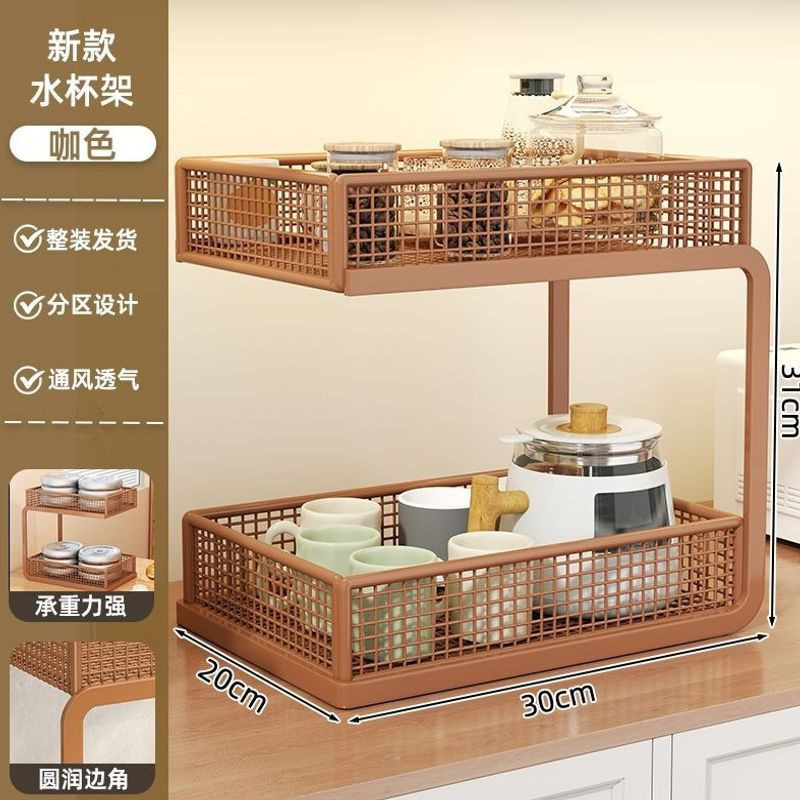Restaurant table top storage rack, tea cup storage rack, office coffee glass cup rack, multi-layer organizer rack