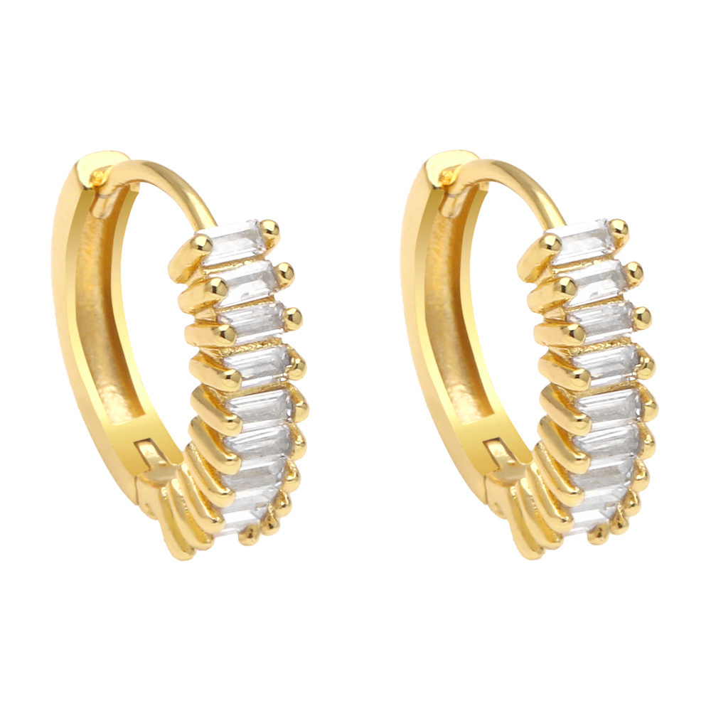 Fashion Colorful Copper Earrings Gold Plated Artificial Gemstones Copper Earrings