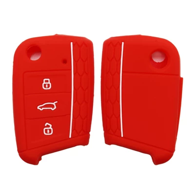 Skoda Silicone Key Case – Static Rod/Key Bag - red-white-lines