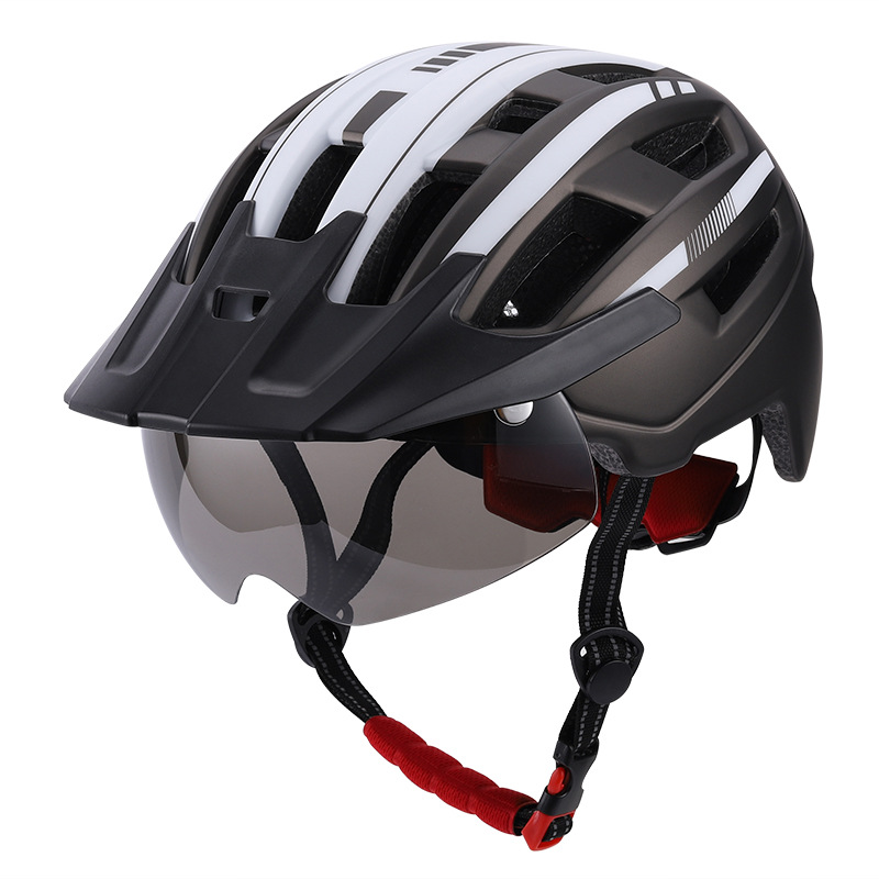 Gran ala de succión magnética gafas casco hombres y mujeres de montaña carretera bicicleta casco con carga USB Luz