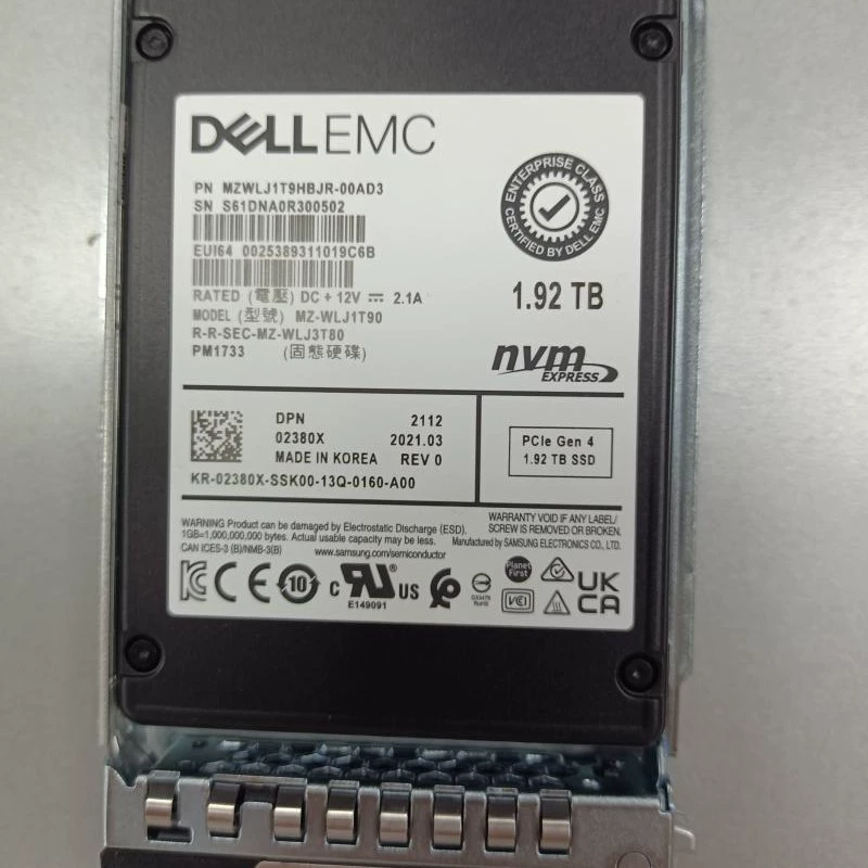D/Ell/Dai/Er 1.92Т серверный Gen4 NVMe SSD AG высокоскоростной U.2 накопитель