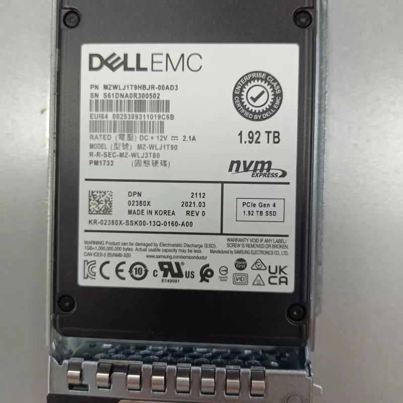 D/Ell/Dai/Er 1.92Т серверный Gen4 NVMe SSD AG высокоскоростной U.2 накопитель