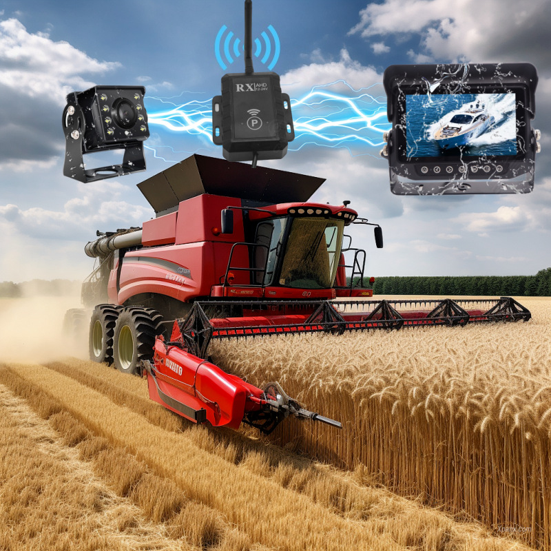 Vehicle-Mounted Wireless Video Transmitter and Receiver for Long-Distance Transmission, 1500m High-Efficiency Ip69 Waterproof Reversing Assistance