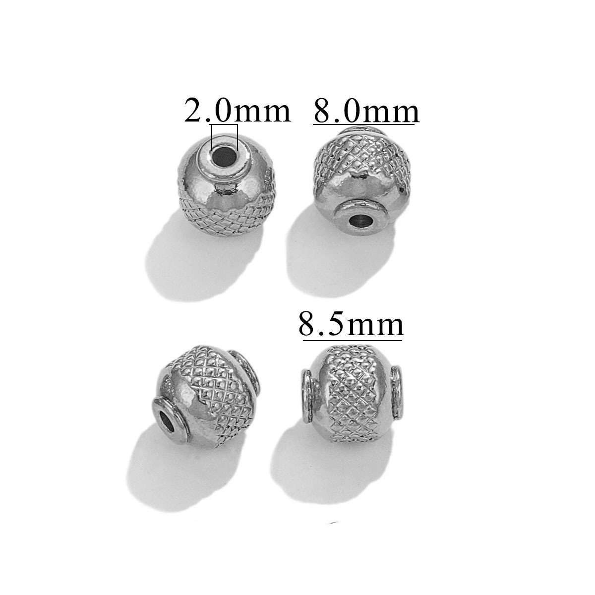 Cuentas de malla de acero inoxidable perlas de perforación perlas de tubo a través del agujero de perforación perlas pulsera de tubo largo cuentas de acero DIY accesorios de joyería hechos a mano