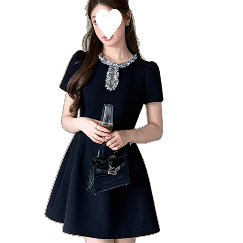 连衣裙小礼裙高级感轻奢法式赫本风小黑裙礼服显瘦富家千金短裙款|undefined