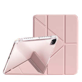 适用ipad10保护壳笔槽Air5苹果透明冰晶亚克力12.9Y折pro11保护套